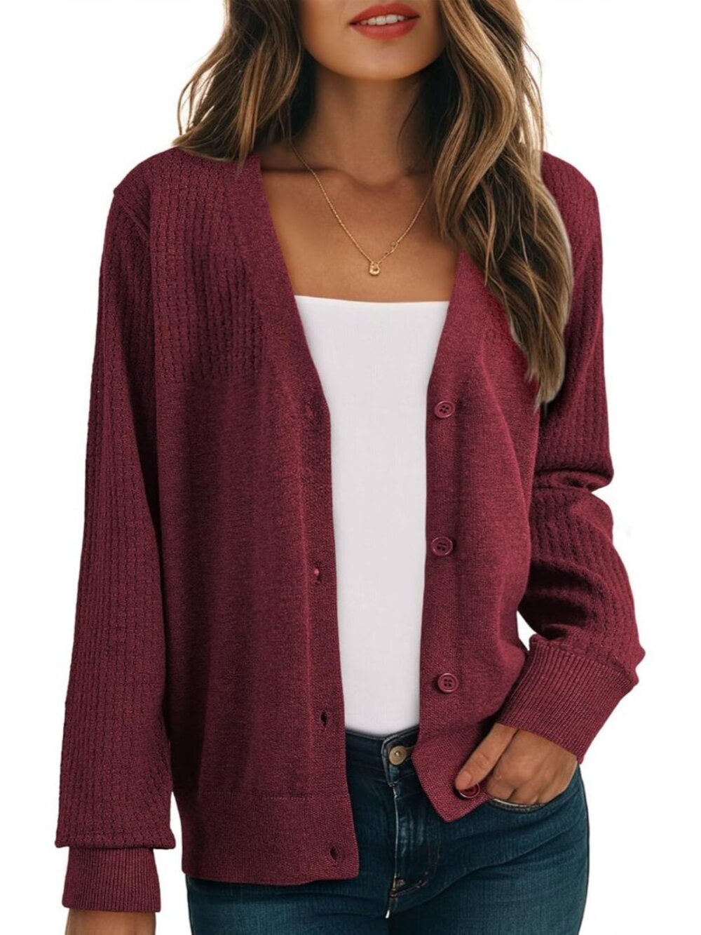 Elegant Wool Blend Women's Cardigan for Fall & Winter